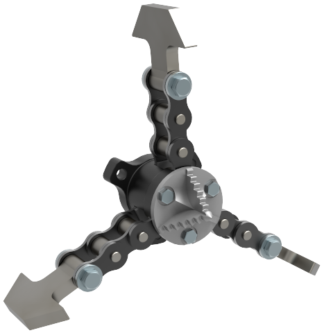 Center head with 4  link chain